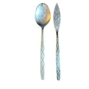 Oneida Northland Caledonia Stainless Korea Spoon Butter Knife Speader MSM VTG